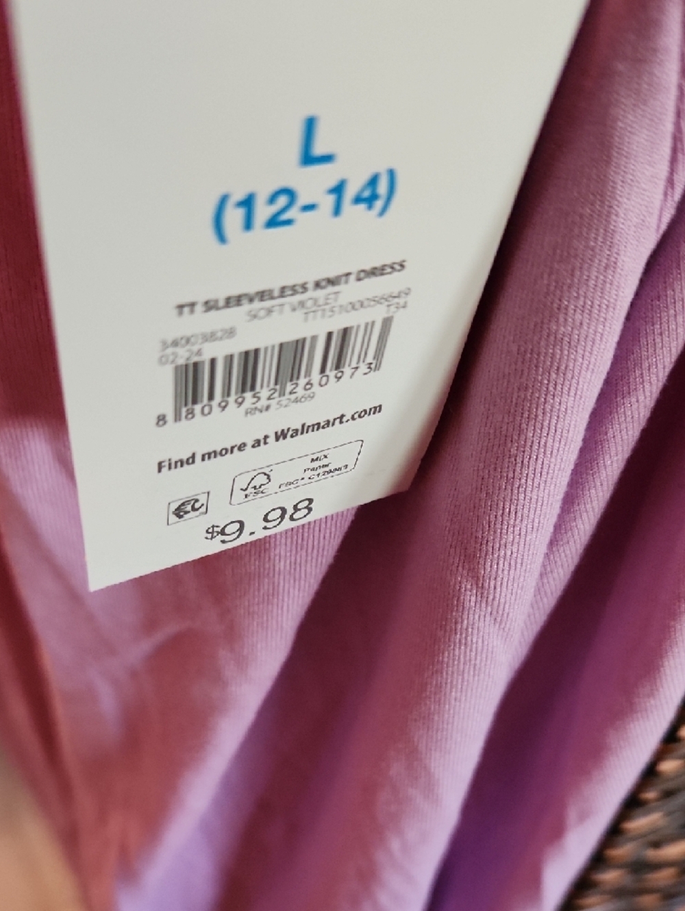 Time and Tru Lavender Sleeveless Swing Dress - Picture 2 of 4
